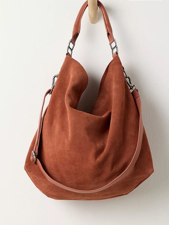 Free People Handbags - Free People Burnt Orange Suede Hobo Shoulder Bag